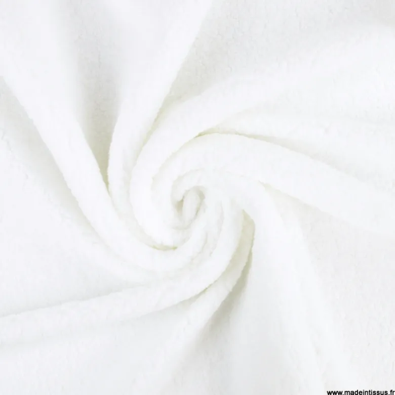 Tissu Fausse Fourrure maille SHERPA BLANC exclusivité made in tissus - OEKO TEX