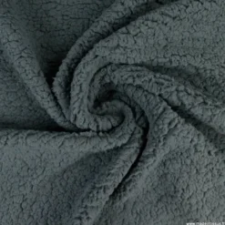 Tissu Fausse Fourrure maille sherpa Anthracite - OEKO TEX
