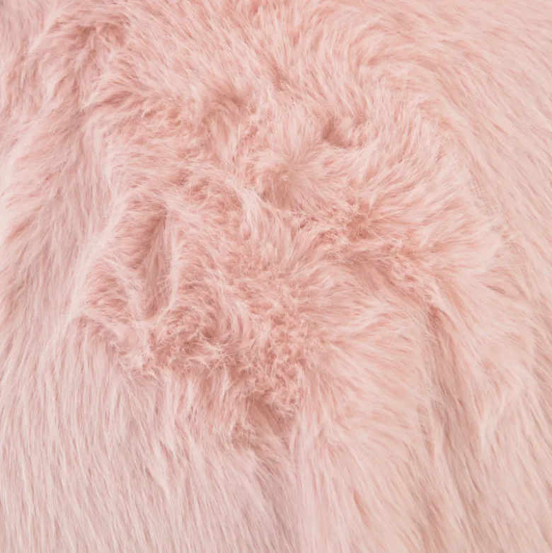 Tissu fausse fourrure à poils longs - Rose