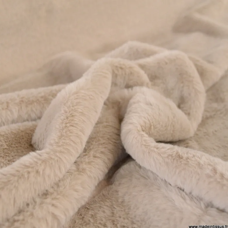 Tissu fausse fourrure rabbit Galet - Corto