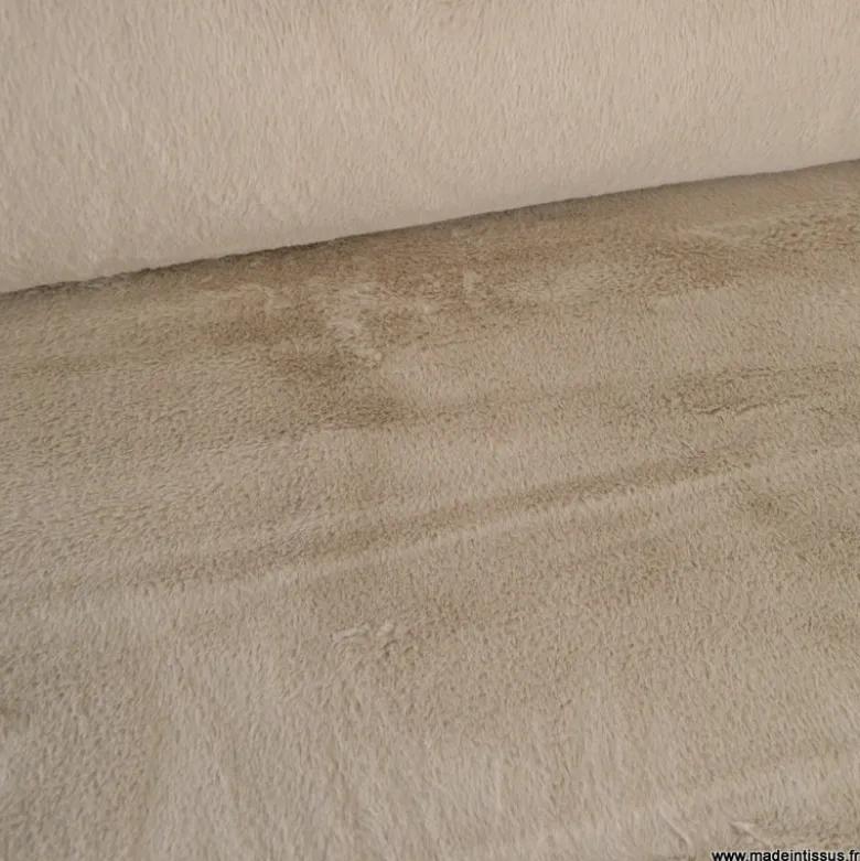 Tissu fausse fourrure rabbit Galet - Corto