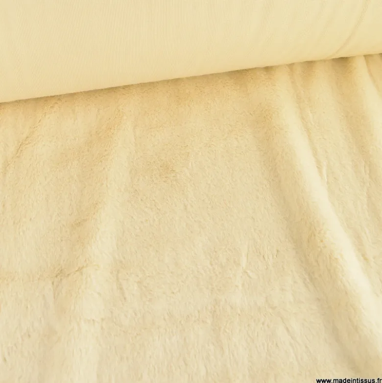 Tissu fausse fourrure rabbit Ecru - Corto