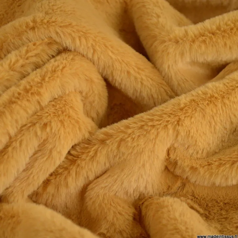 Tissu fausse fourrure rabbit Camel - Corto