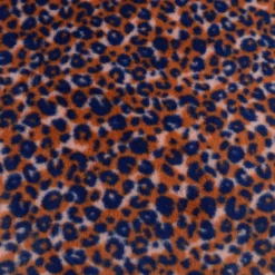 Tissu fausse fourrure rabbit motif Léopard Orange et bleu