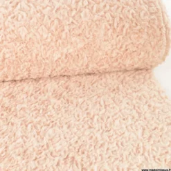 Tissu fausse fourrure rose poudré