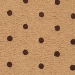Tissu Fausse Fourrure Sherpa brodée pois fond camel - OEKO TEX
