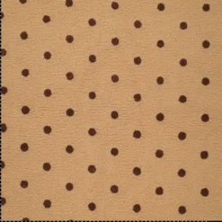Tissu Fausse Fourrure Sherpa brodée pois fond camel - OEKO TEX