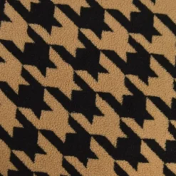 Tissu Fausse Fourrure Sherpa à motif Pied de poule XXL fond camel - OEKO TEX