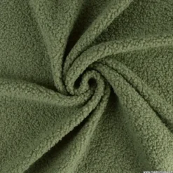 Tissu fausse fourrure Teddy Bouclette vert fougère - OEKO TEX