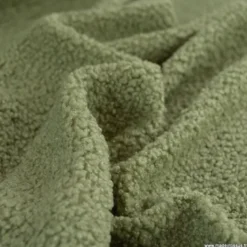 Tissu fausse fourrure Teddy Bouclette vert fougère - OEKO TEX