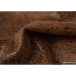 Tissu Faux cuir aspect vieilli marron
