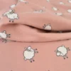 Tissu flanelle de coton Poppy motif moutons fond vieux rose