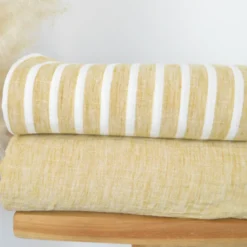 Tissu fluide polyester aspect Lin - Ocre
