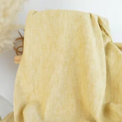Tissu fluide polyester aspect Lin - Ocre