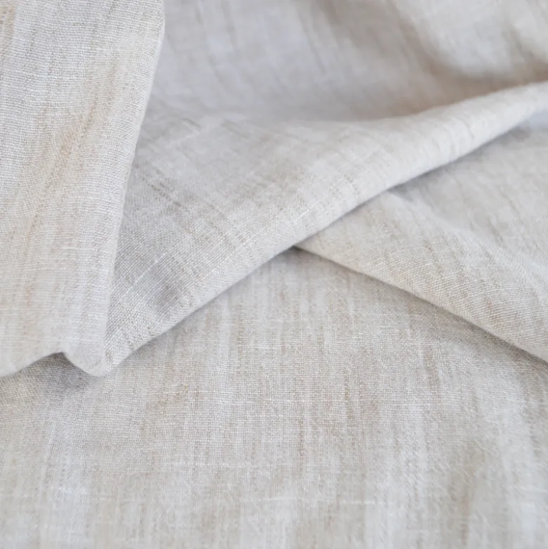 Tissu fluide polyester aspect Lin - Beige