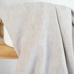 Tissu fluide polyester aspect Lin - Beige