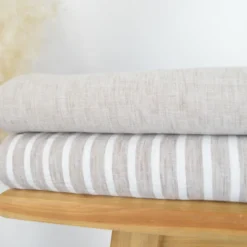 Tissu fluide polyester aspect Lin - Beige