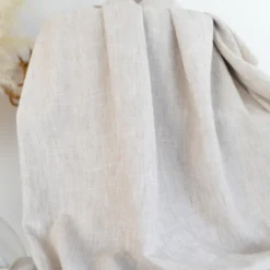 Tissu fluide polyester aspect Lin - Beige