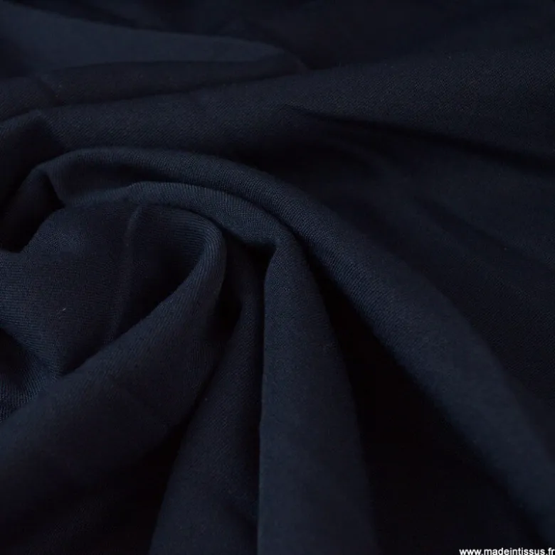 Tissu gabardine bi stretch - Bleu marine