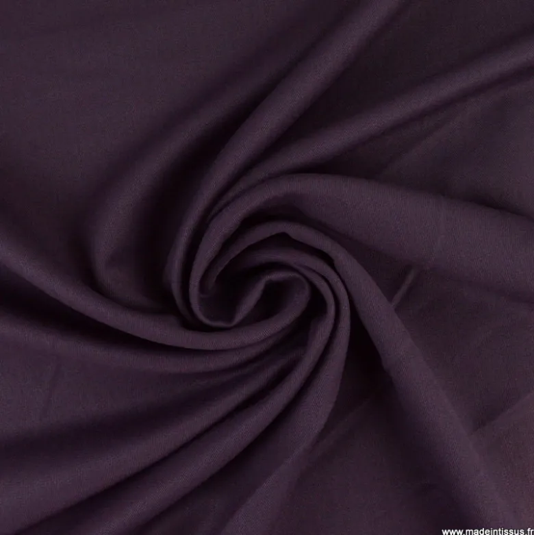 Tissu gabardine bi stretch - Prune
