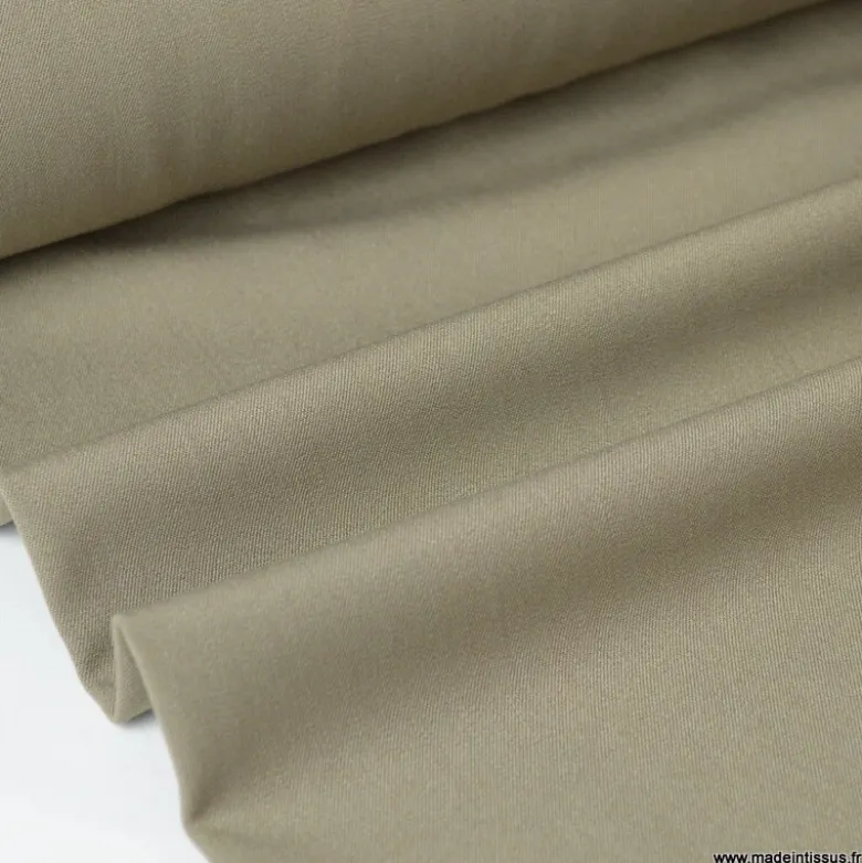 Tissu gabardine bi stretch - Taupe