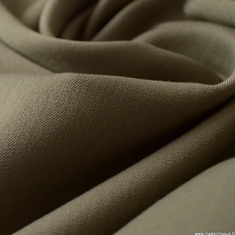 Tissu gabardine bi stretch - Taupe