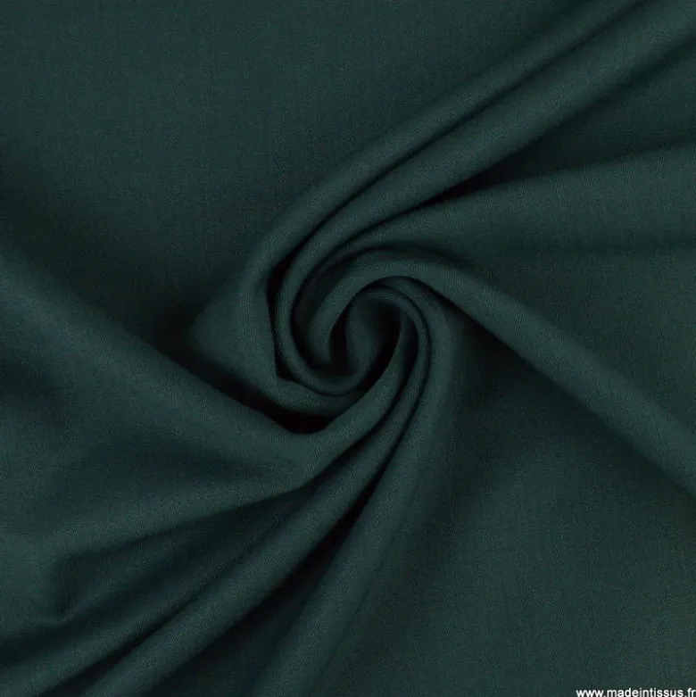 Tissu gabardine bi stretch - vert