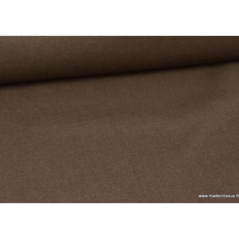 Tissu gabardine costume et confection marron chiné - OEKO TEX