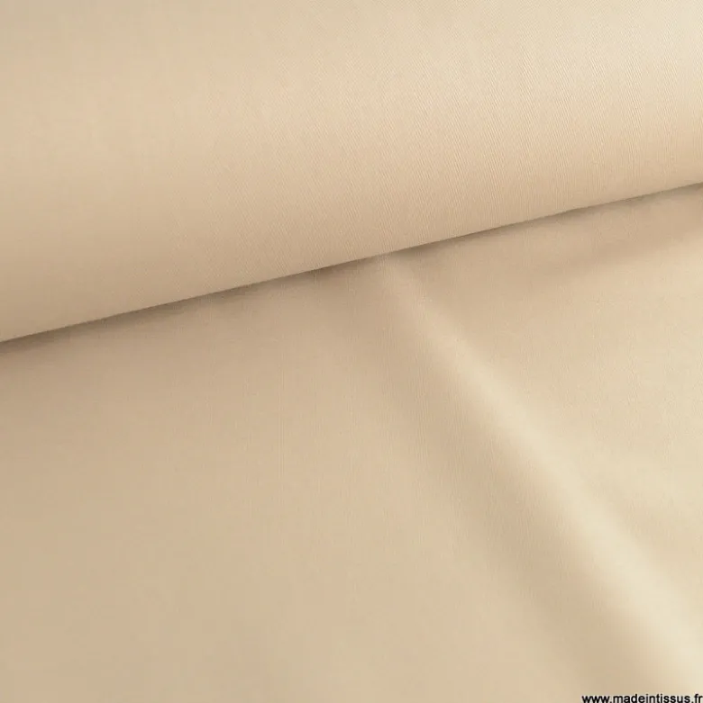 Tissu gabardine de coton coloris Galet - OEKO TEX