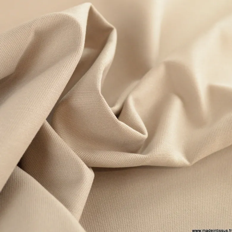 Tissu gabardine de coton coloris Galet - OEKO TEX