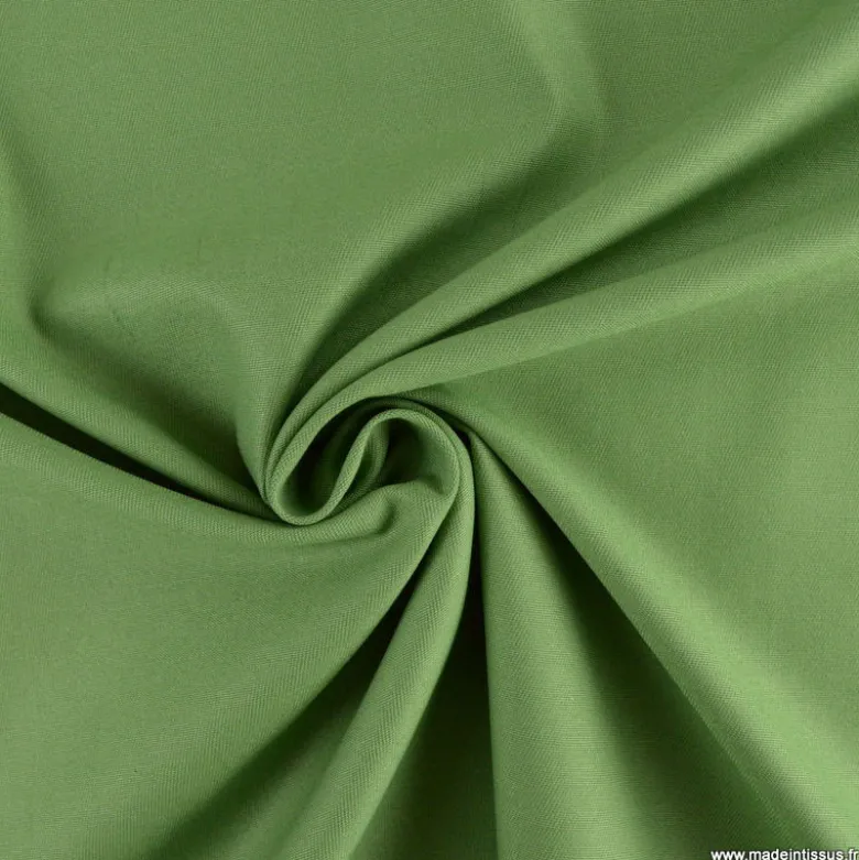 Tissu gabardine de coton coloris vert Ortie - OEKO TEX