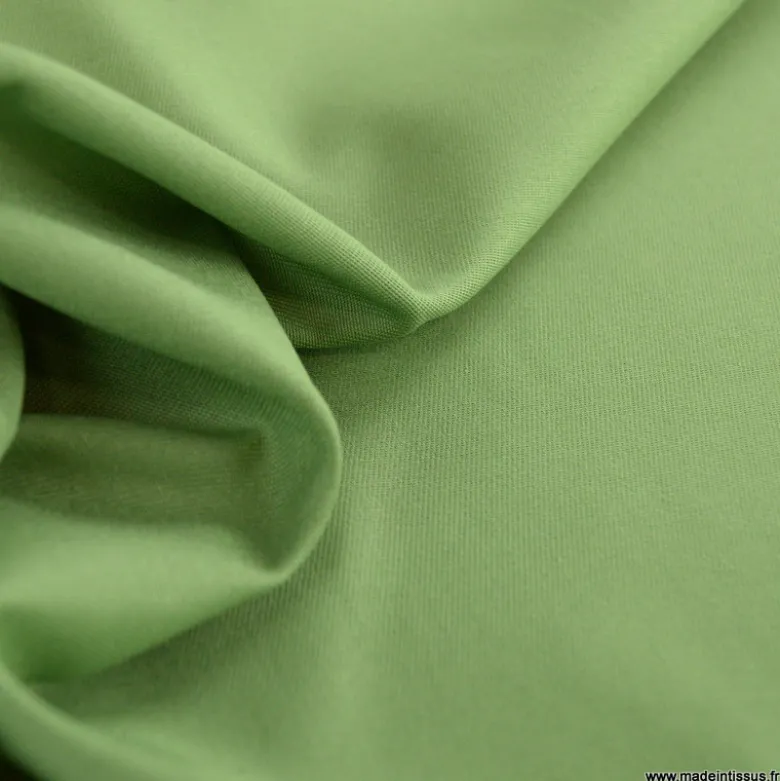 Tissu gabardine de coton coloris vert Ortie - OEKO TEX