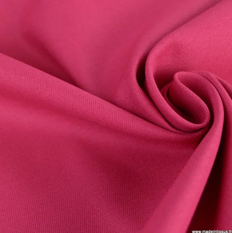 Tissu gabardine de coton coloris Rose Pourpre - OEKO TEX