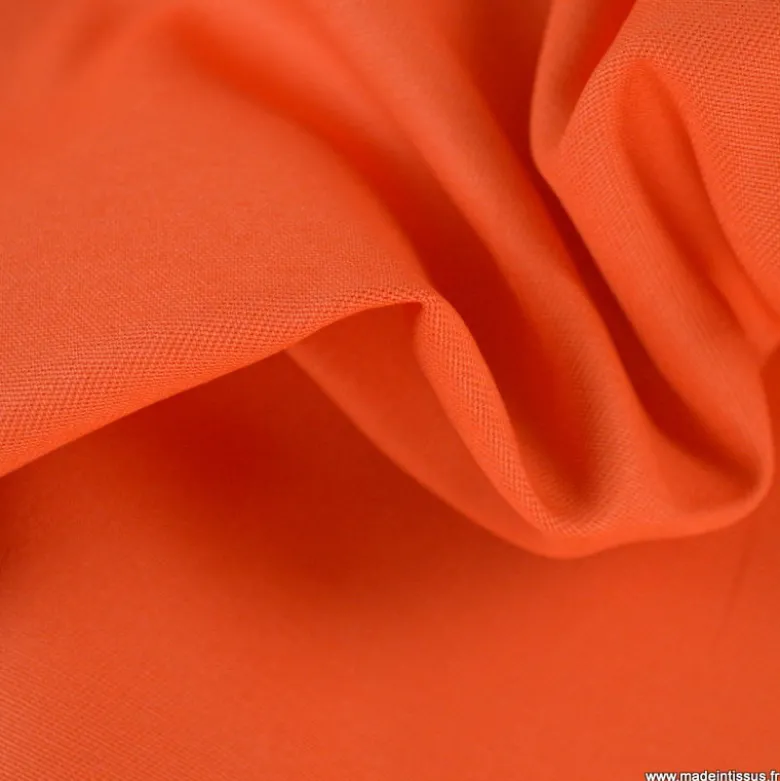 Tissu gabardine de coton coloris Orange Tangerine - OEKO TEX
