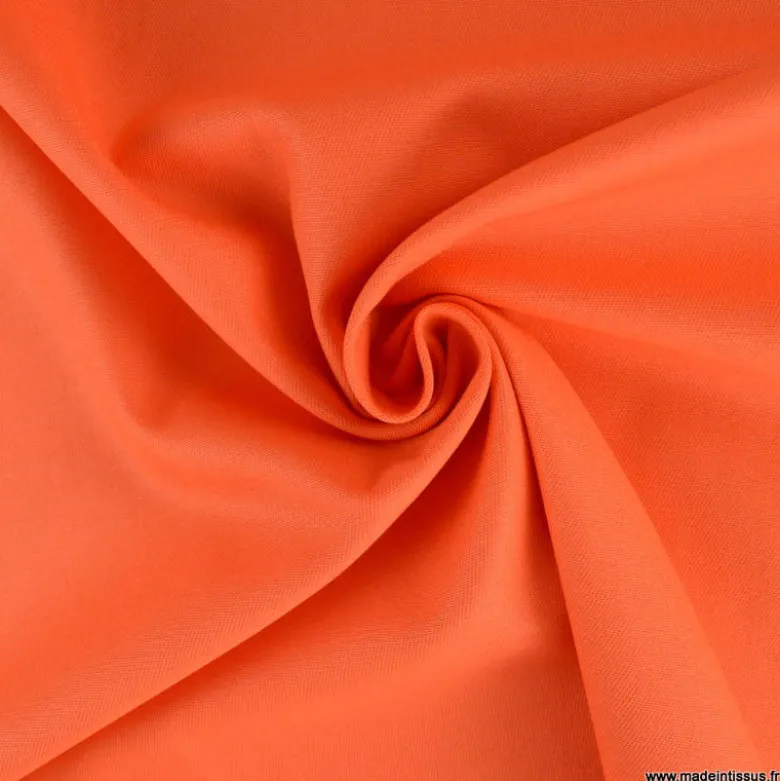 Tissu gabardine de coton coloris Orange Tangerine - OEKO TEX
