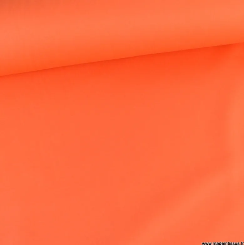 Tissu gabardine de coton coloris Orange Tangerine - OEKO TEX