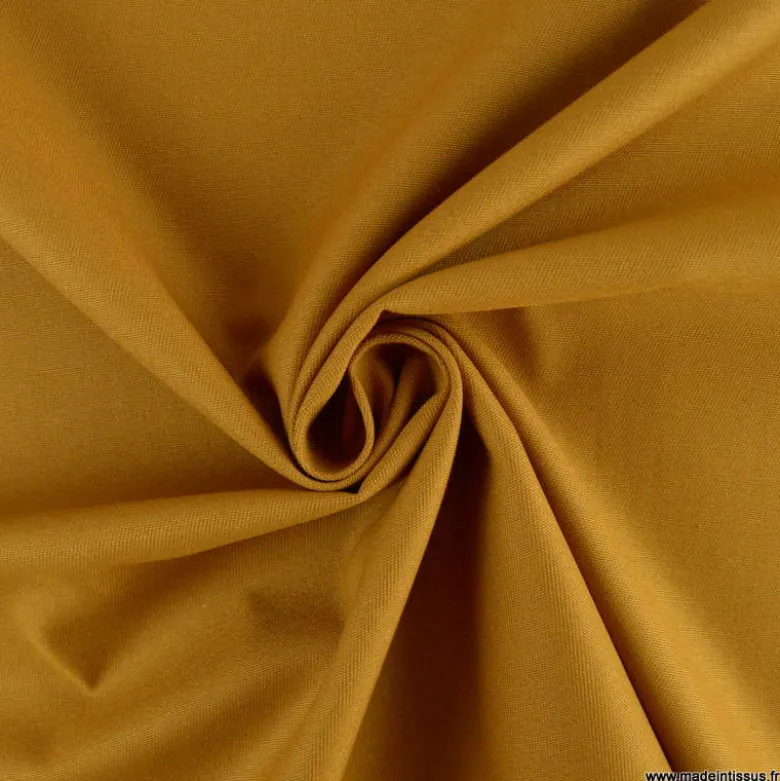 Tissu gabardine de coton coloris Curry - OEKO TEX