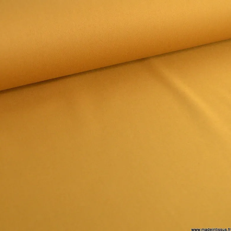Tissu gabardine de coton coloris Curry - OEKO TEX