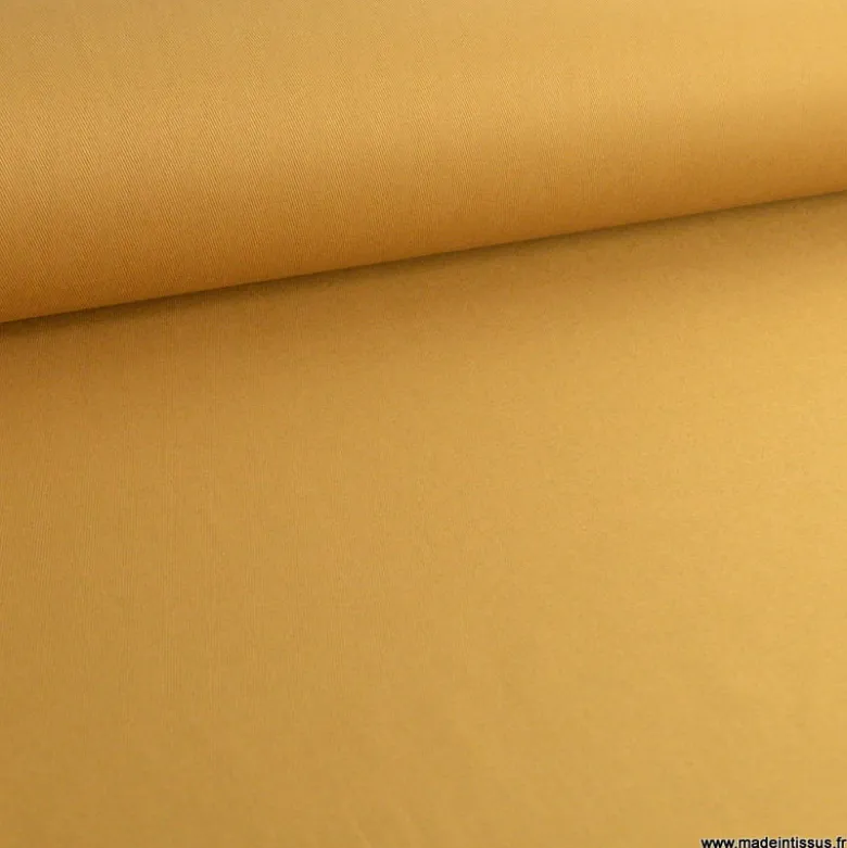 Tissu gabardine de coton coloris Havane - OEKO TEX
