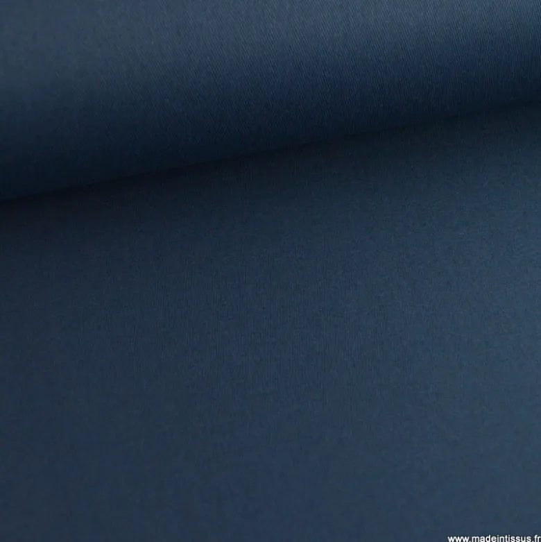 Tissu gabardine de coton coloris bleu marine - OEKO TEX