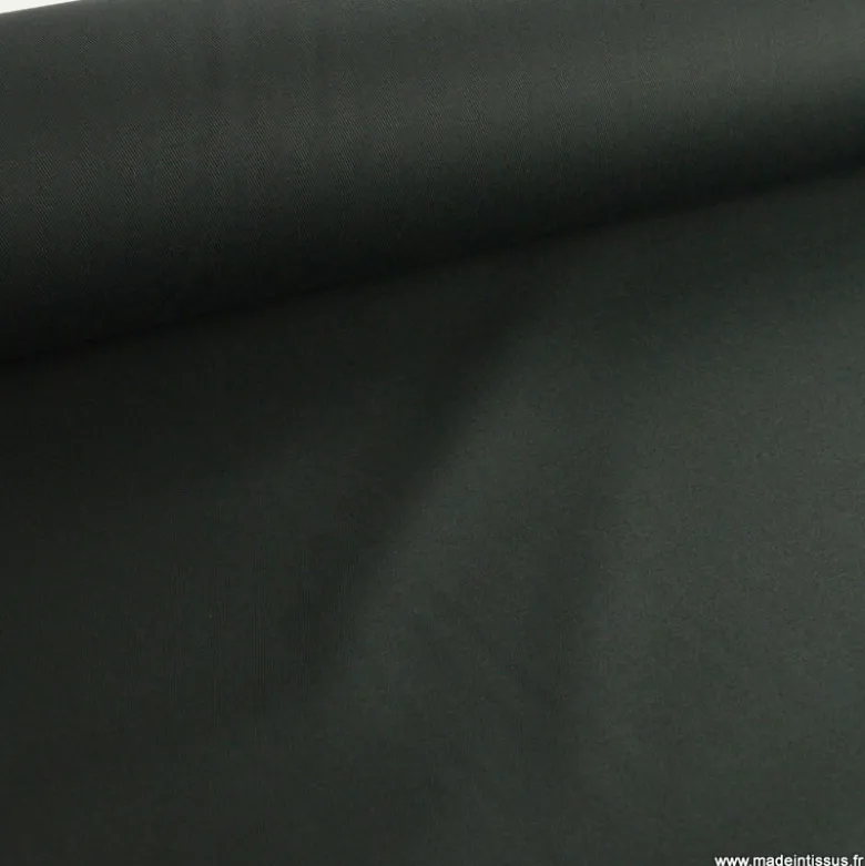 Tissu gabardine de coton sergé coloris Noir - OEKO TEX