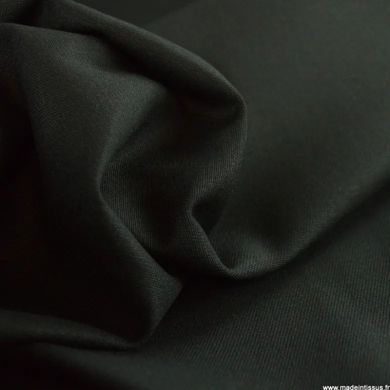 Tissu gabardine de coton sergé coloris Noir - OEKO TEX