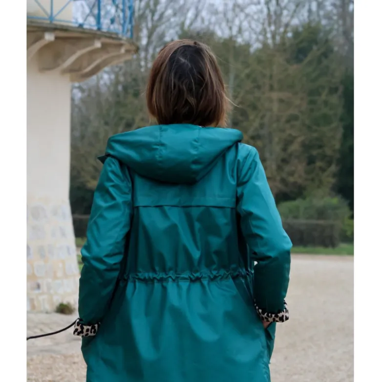 Tissu Gabardine enduite imperméable émeraude