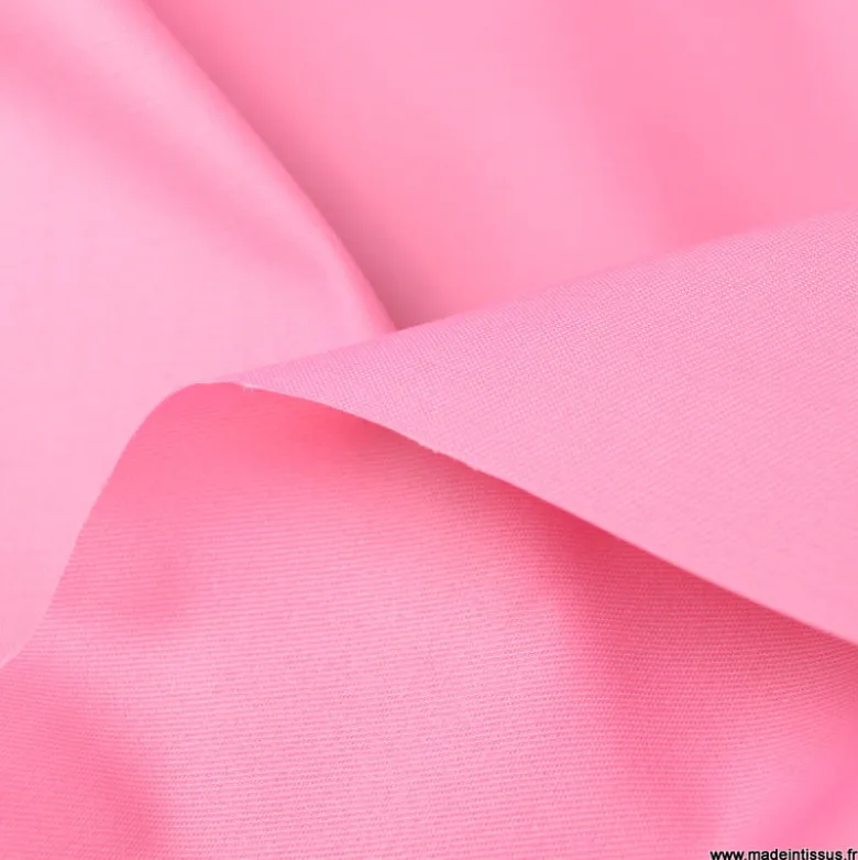 Tissu Gabardine enduite étanche imperméable rose bonbon