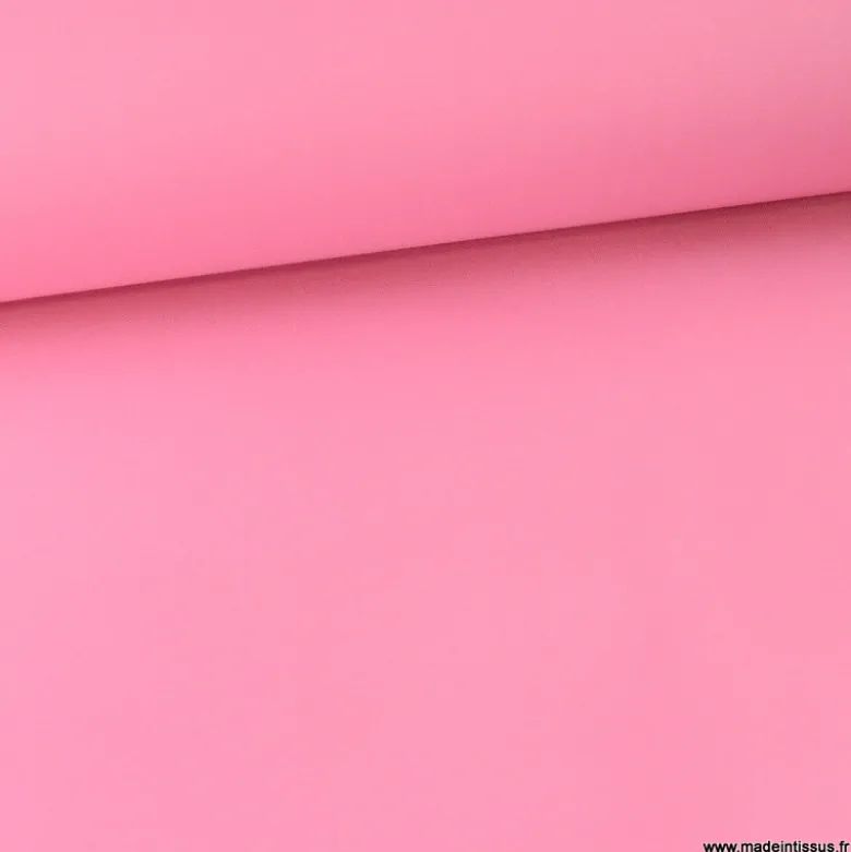 Tissu Gabardine enduite étanche imperméable rose bonbon