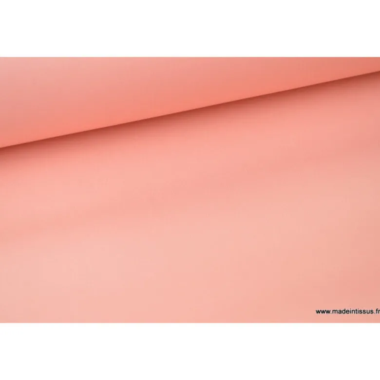 Tissu gabardine enduite étanche rose poudré