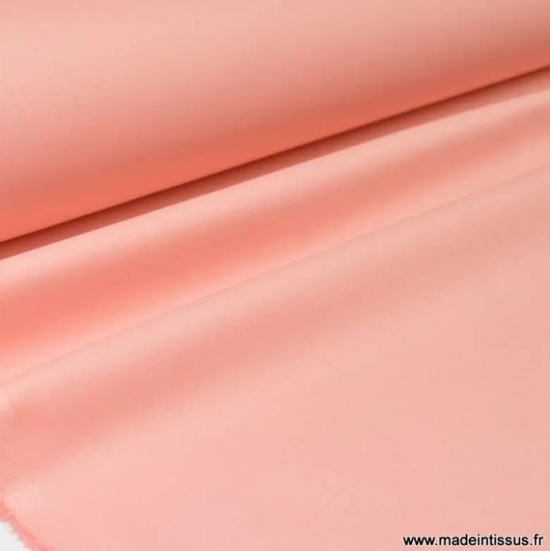 Tissu gabardine enduite étanche rose poudré