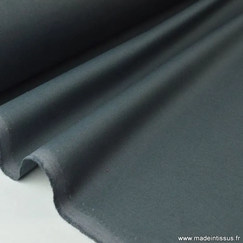 Tissu Gabardine enduite étanche anthracite.