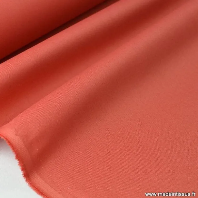 Tissu Gabardine enduite étanche tomette.