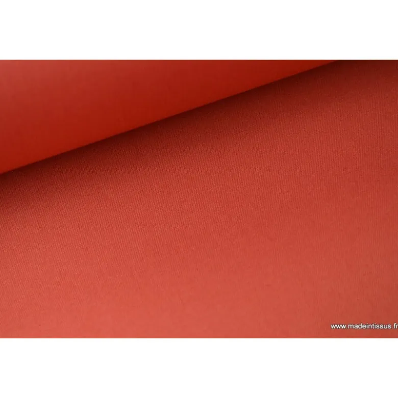Tissu Gabardine enduite étanche tomette.